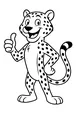 Free Cheetah Coloring Page - Friendly Cartoon Giving Thumbs-Up (Printable PDF)