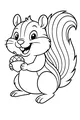 Free Chipmunk Coloring Page - Happy Chipmunk With Acorn (Printable PDF)