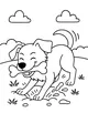 Free Dog Coloring Page - Playful Pup With Big Bone (Printable PDF)