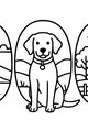 Free Dog Coloring Page - Happy Pup on Farm Hill Letters (Printable PDF)