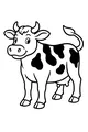 Free Cow Coloring Page - Smiling Cartoon Farm Cow (Printable PDF)