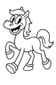 Free Horse Coloring Page - Smiling Cartoon Horse With Raised Hoof (Printable PDF)
