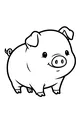 Free Pig Coloring Page - Cute Smiling Cartoon Piglet (Printable PDF)