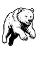 Free Bear Coloring Page - Big Bear Leaping Through Meadow (Printable PDF)