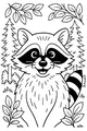 Free Raccoon Coloring Page - Cheerful Rusty in Forest Clearing (Printable PDF)