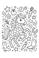 Free Pony Coloring Page - Fancy Dancing Horse with Treats (Printable PDF)
