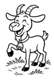 Free Goat Coloring Page - Happy Cartoon Goat in Grass (Printable PDF)