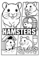 Free Hamster Coloring Page - Five Cute Pet Scenes (Printable PDF)