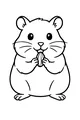 Free Hamster Coloring Page - Cute Cartoon With Big Snack (Printable PDF)