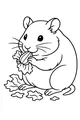 Free Hamster Coloring Page - Chubby Hamster Eating Lettuce (Printable PDF)