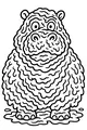Free Hippopotamus Coloring Page - Wiggly Harold in a Muddy Puddle (Printable PDF)