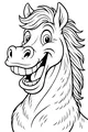 Free Horse Coloring Page - Silly Smiling Stallion Cartoon (Printable PDF)