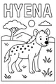 Free Hyena Coloring Page - Smiling Spotted Hyena in Sunny Savanna (Printable PDF)
