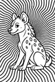 Free Hyena Coloring Page - Smiling Cartoon Hyena in Swirly Jungle (Printable PDF)