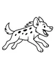 Free Hyena Coloring Page - Happy Spotted Hyena Running (Printable PDF)