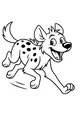 Free Hyena Coloring Page - Cartoon Hyena Running Happily (Printable PDF)