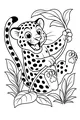 Free Jaguar Cub Coloring Page - Spotted Jungle Vine Swing (Printable PDF)