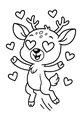 Free Deer Coloring Page - Cute Jumping Deer With Heart Eyes (Printable PDF)