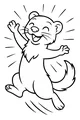 Free Ferret Coloring Page - Happy Cartoon Ferret Leaping (Printable PDF)