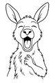 Free Kangaroo Coloring Page - Laughing Fluffy Kiki with Big Belly (Printable PDF)
