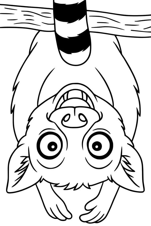 Free Lemur Coloring Page - Upside-Down Jungle Hangout (Printable PDF)