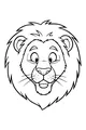 Free Lion Coloring Page - Smiling Lion Face With Big Mane (Printable PDF)