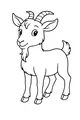 Free Goat Coloring Page - Smiling Cartoon Farm Goat (Printable PDF)