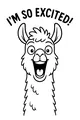 Free Llama Coloring Page - Excited Cartoon Llama With Big Smile (Printable PDF)
