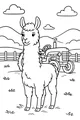 Free Llama Coloring Page - Farm Tractor In Mountain Field (Printable PDF)