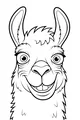Free Llama Coloring Page - Happy Smiling Face Close-Up (Printable PDF)
