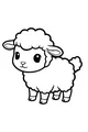 Free Lamb Coloring Page - Cute Fluffy Cartoon Lamb (Printable PDF)