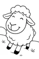 Free Sheep Coloring Page - Smiling Cartoon Sheep in Sunny Meadow (Printable PDF)