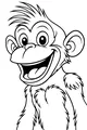 Free Monkey Coloring Page - Smiling Cartoon Jungle Friend (Printable PDF)