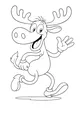 Free Moose Coloring Page - Dancing Cartoon Moose Waving (Printable PDF)