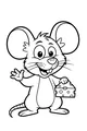 Free Mouse Coloring Page - Friendly Cartoon Mouse With Cheese (Printable PDF)