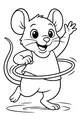 Free Mouse Coloring Page - Cartoon Milly Spinning a Hula Hoop (Printable PDF)