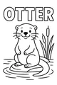 Free Otter Coloring Page - Smiling Otter by the Pond (Printable PDF)