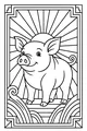 Free Pig Coloring Page - Smiling Penny at Sunrise (Printable PDF)