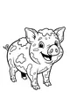 Free Piglet Coloring Page - Smiling Farm Pig with Muddy Spots (Printable PDF)
