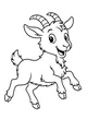 Free Goat Coloring Page - Happy Cartoon Goat Jumping (Printable PDF)