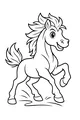 Free Pony Coloring Page - Smiling Cartoon Horse With Fluffy Mane (Printable PDF)