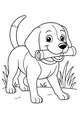 Free Puppy Dog Coloring Page - Happy Pup With Scroll Outdoors (Printable PDF)