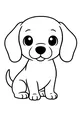 Free Puppy Dog Coloring Page - Cute Cartoon With Floppy Ears (Printable PDF)