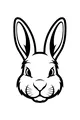 Free Rabbit Coloring Page - Smiling Bunny Face With Big Ears (Printable PDF)