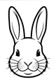 Free Rabbit Coloring Page - Bright-Eyed Bunny Face Close-Up (Printable PDF)