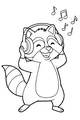 Free Raccoon Coloring Page - Rockin Dance Party With Headphones (Printable PDF)