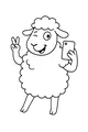 Free Sheep Coloring Page - Winking Selfie With Peace Sign (Printable PDF)