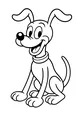 Free Dog Coloring Page - Happy Cartoon Pup With Floppy Ears (Printable PDF)