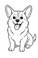 Free Dog Coloring Page - Cute Tongue-Out Puppy Sitting (Printable PDF)