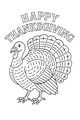 Free Thanksgiving Turkey Coloring Page - Happy Harvest Bird With Big Tail (Printable PDF)
